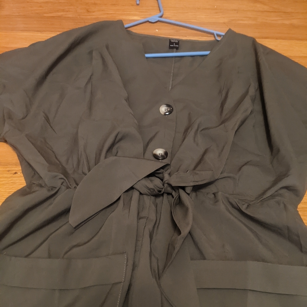 Army green romper